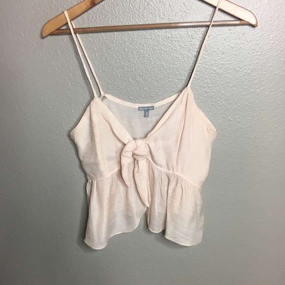 Charlotte Russe Tops - Light Pink Knotted Crop Tank